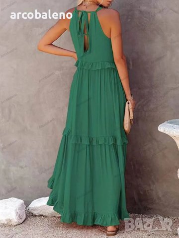 Дамска едноцветна A-силуетна дълга рокля без ръкави, 4цвята, снимка 9 - Рокли - 41125982