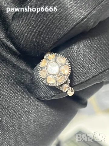 Античен викториански диамантен пръстен (1880 г.) , снимка 18 - Пръстени - 49225712