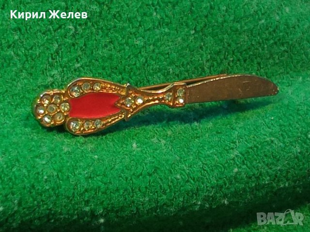 СТИЛНА РЕТРО АРТ БРОНЗОВА с КРИСТАЛИ и ЕМАЙЛ БРОШКА 23762, снимка 2 - Други - 33867003