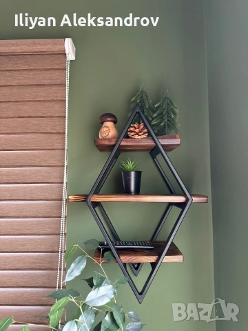 Стенни етажерки ромб, снимка 2 - Етажерки - 52539776