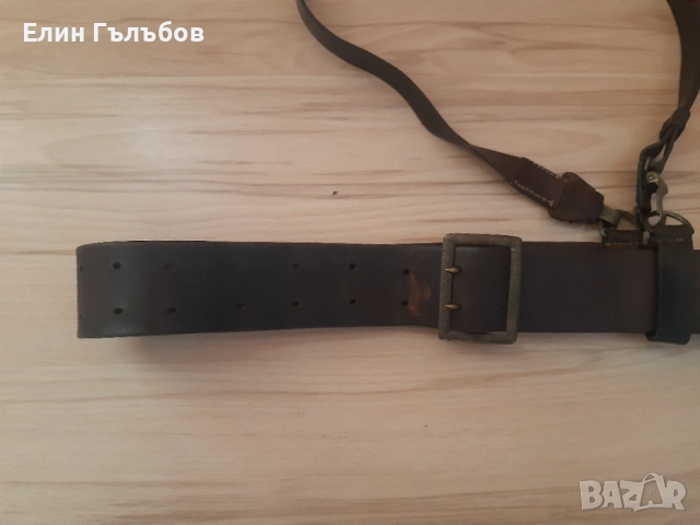 Колан офицерски с портупей, естествена кожа, снимка 2 - Антикварни и старинни предмети - 52823588