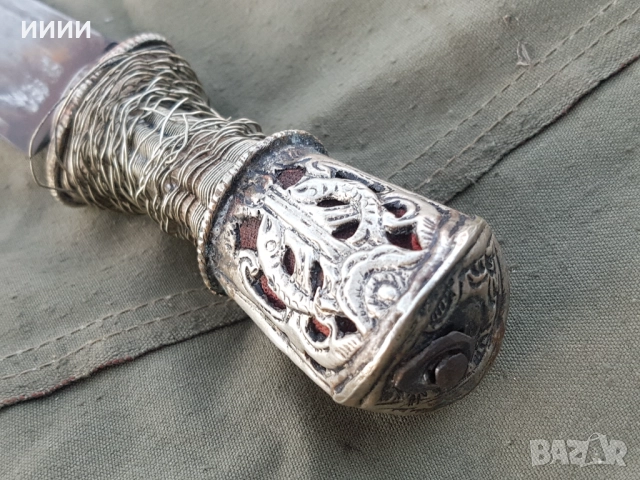 Сребърен нож кама, снимка 6 - Антикварни и старинни предмети - 51895512