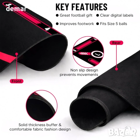 Постелка за тренировки по футбол - Soccer Mastery Skills XL Mat 90x60см, снимка 3 - Футбол - 53825632