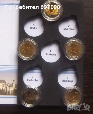 Германия - 5 х 2 евро - проба, снимка 3 - Нумизматика и бонистика - 49742037
