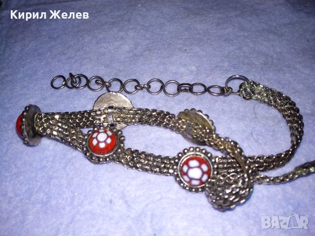 СТАРО РЕТРО ГОТИК АРТ КОЛИЕ ЧОКЪР посребрена благородна стомана с ВЕНЕЦИАНСКО СТЪКЛО МУРАНО 57391, снимка 15 - Антикварни и старинни предмети - 41751670