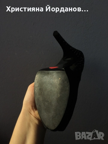 Висок ток обувки Зара/Zara, набук с кристали , снимка 9 - Дамски обувки на ток - 52396211