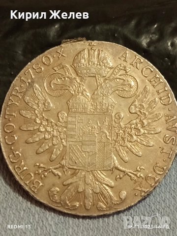 Сребърна монета талер 1780г. Мария Терезия Австро-Унгария рядка за КОЛЕКЦИЯ 52222, снимка 11 - Нумизматика и бонистика - 52432686