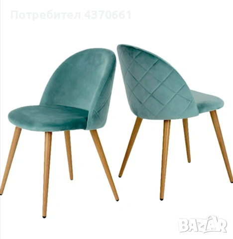 Комплект 2 стола, цвят тюркоаз