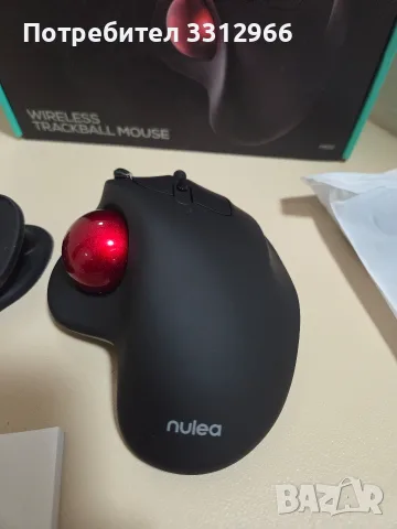 Чисто нова Нова Безжична мишка с тракбол Nulea M501, ергономична, с презареждаща се батерия,, снимка 3 - Клавиатури и мишки - 56121867