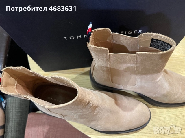 Дамски боти велурTOMMY HILFIGER, снимка 2 - Дамски боти - 52840550