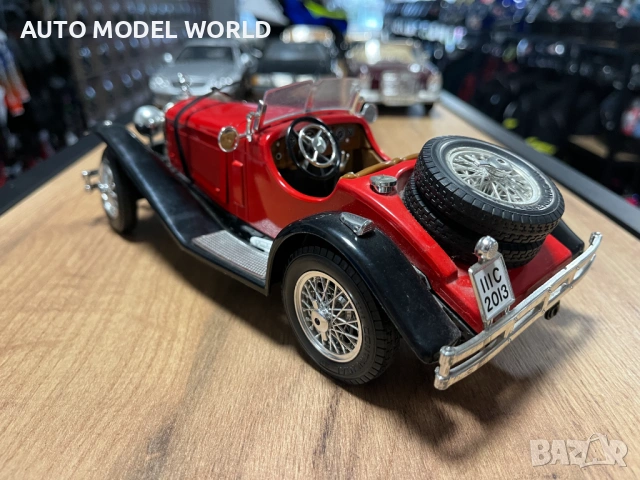 BBURAGO метален колекционерски модел MERCEDES BENZ SSK 1928г.1:18, снимка 3 - Колекции - 53154881