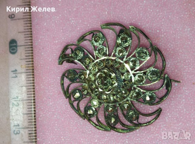 СТАРИННА СКЪПОЦЕННА ВЪЗРОЖДЕНСКА ФИЛИГРАННА СРЕБЪРНА БРОШКА ВИСОКА ПРОБА СРЕБРО с МАРКАЗИТИ 43274, снимка 7 - Антикварни и старинни предмети - 44423931