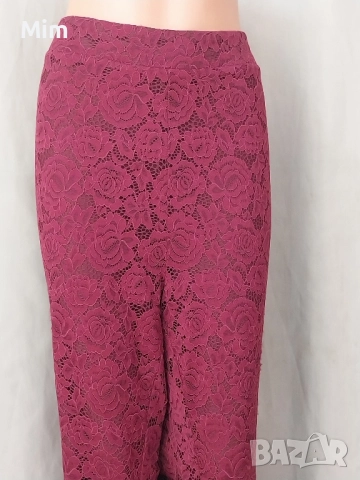 Zizzi 3XL Дантелен панталон бордо, снимка 2 - Панталони - 51460670