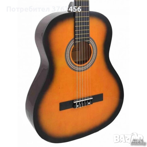 Класическа китара с найлонови струни Hobax FCG-110 SB, 4/4 стандартен размер + 2 аксесоара, снимка 4 - Китари - 51782737