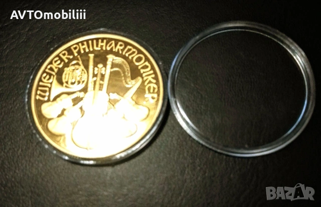 Голяма позлатена монета Виенска филхармония , снимка 5 - Нумизматика и бонистика - 53415376
