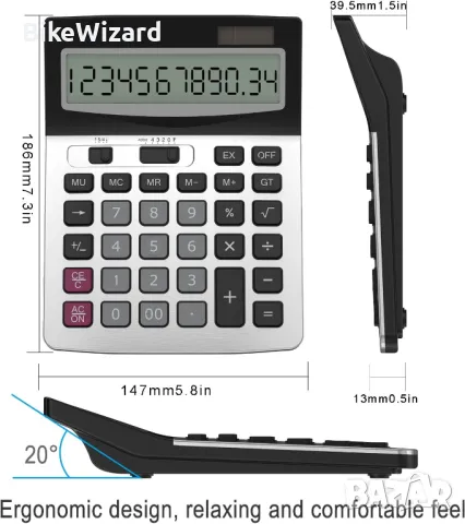 Helect H1006 12-цифрен калкулатор със соларно зареждане НОВ, снимка 2 - Друга електроника - 48124829