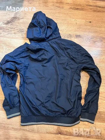 12-13г. H@M Тъмносиньо шушляково яке за момче с  качулка и памучна подплата , снимка 3 - Детски якета и елеци - 47276121