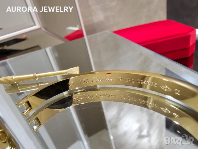 CARTIER Love Gold Гривна с Отверка, снимка 7 - Гривни - 53007279