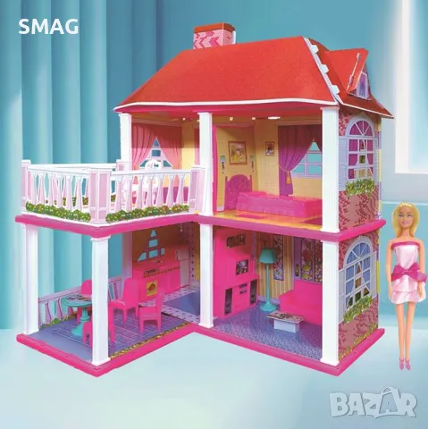 Иметелна къща с аксесоари и кукла S_1230613