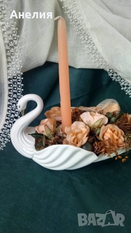 Свещник лебед, снимка 2 - Декорация за дома - 51662531