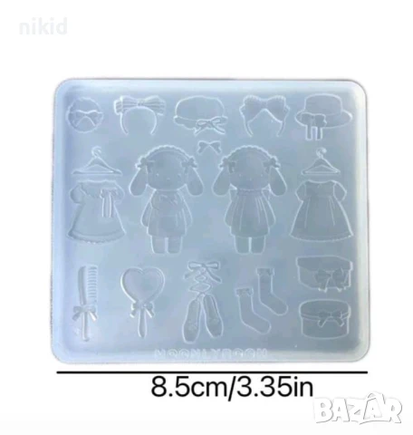 Плюшено зайче аксесоари балет балерина шапка рокля силиконов молд форма фондан смола , снимка 3 - Форми - 51066345