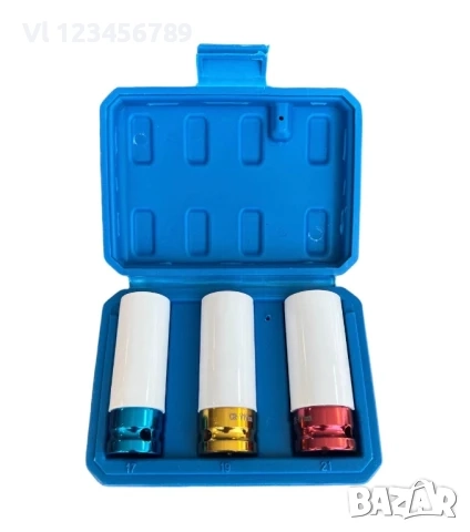 Комплект ударни вложки 3бр 1/2 CR-MO 17 мм, 19 мм, 21 мм