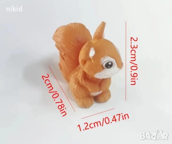 Малка катерица катеричка пластмасова фигурка играчка за игра украса торта макети декор, снимка 3 - Фигурки - 52715117