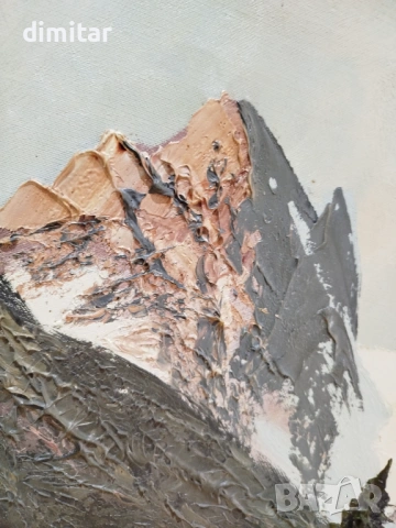 Планински пейзаж картина масло върху платно , снимка 6 - Картини - 53874215