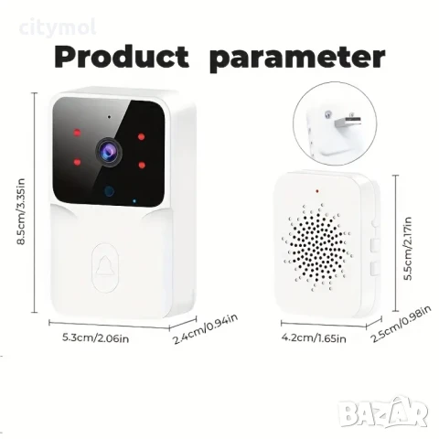 Smart Video звънец  Android, iOS, USB станция, нощен режим, двупосочно аудио,Tuya, SmartLife, снимка 5 - Други - 51132127