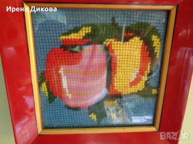 Продавам два мини гоблена - Натюрморт Цветя / плодове, снимка 2 - Гоблени - 40206579