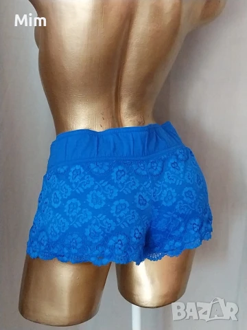 М Къси дантелени сини панталони, снимка 2 - Къси панталони и бермуди - 50826276
