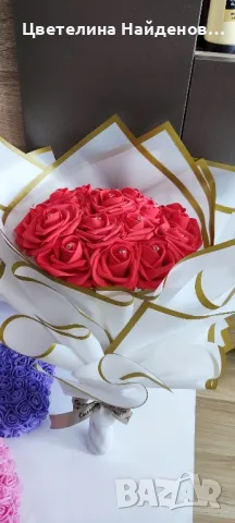 Букет от големи вечни рози , снимка 1