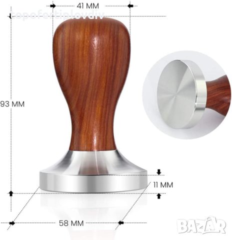 Тампер за кафе ERWEY Espresso Tamper, снимка 2 - Кафемашини - 43922973