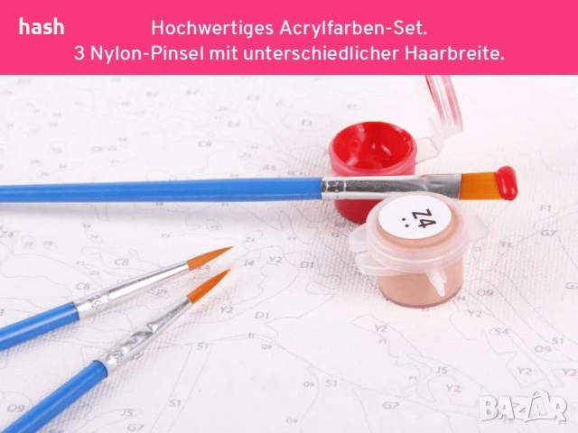  ZUTY 1200221 Картина по номера Кученца и Хортензия 40 x 50 см с рамка за носене (вече опъната), снимка 5 - Картини - 53296562