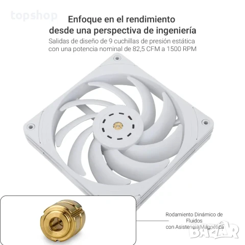 НОВ Thermalright TL-B14W 140 мм вентилатор за компютър, 1500 об./мин. S-FDB лагер / бял, снимка 2 - Други - 50492707