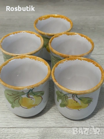 Старинни немски ръчно рисувани чаши от керамика , снимка 4 - Чаши - 53348085