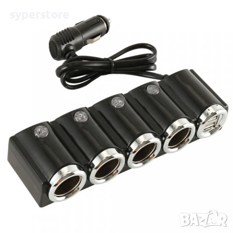 Разклонител 12V 24V за кола 4 изхода + 2USB Digital One SP00647 -1504 -120W