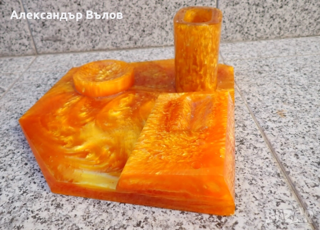 Стар Десктоп от Български Каталин Бюро Писалище Тежък, снимка 6 - Антикварни и старинни предмети - 51797264