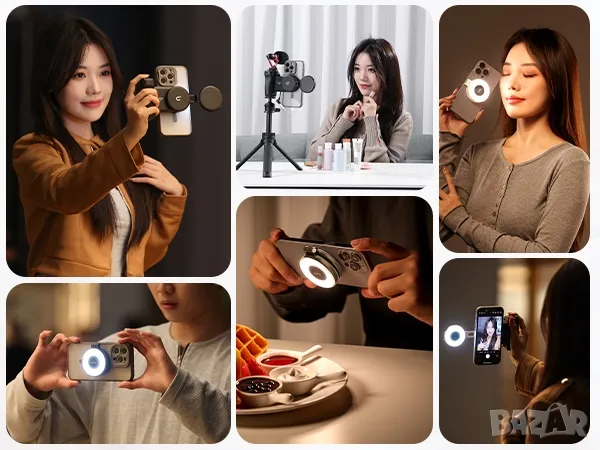 ULANZI LM19 магнитна акумулаторна светлина за селфита iPhone, android , снимка 11 - Чанти, стативи, аксесоари - 50390961