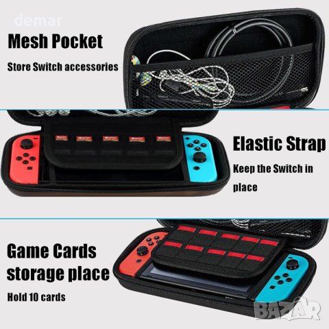 Калъф за носене, съвместим с Nintendo Switch и конзола и Switch OLED, снимка 5 - Аксесоари - 44411363