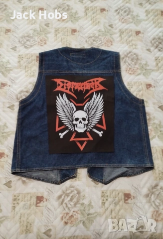 Ретро метъл мъжко елече, снимка 3 - Якета - 53850476