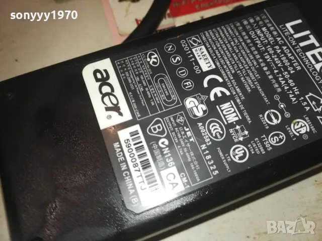 ACER ADAPTER 19V 4,74А ЗА ЛАПТОП 1110240949, снимка 5 - Мрежови адаптери - 47542786