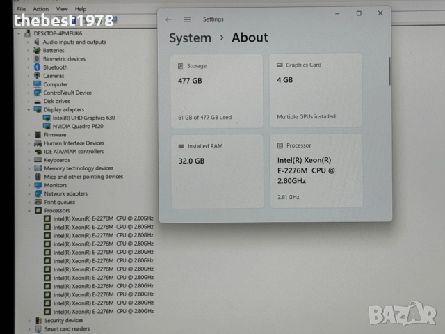 Dell Precision 3541`Xeon E-2276M/32GB DDR4/512GB SSD/Nvidia P620-4GB/Full HD IPS, снимка 8 - Лаптопи за работа - 51764761