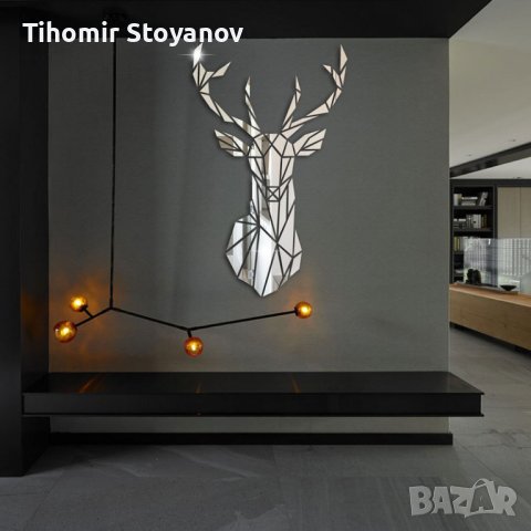 Огледален стикер форма елен, снимка 2 - Други - 41902617