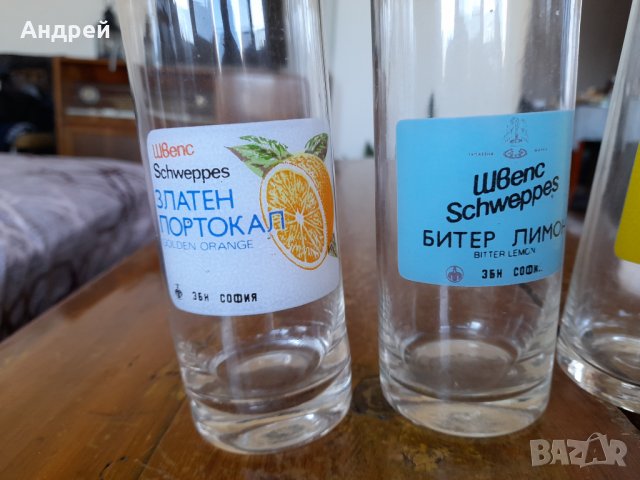 Стара колекция стъклени чаши Швепс, снимка 2 - Колекции - 42076352