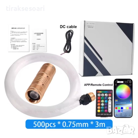 500х LED осветление за таван на автомобил – Звездно небе с фиброоптика, снимка 6 - Аксесоари и консумативи - 52789060