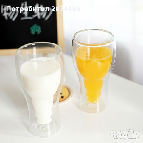 Забавна стъклена чаша с вградена обърната бутилка 1121, снимка 6 - Други стоки за дома - 34597430