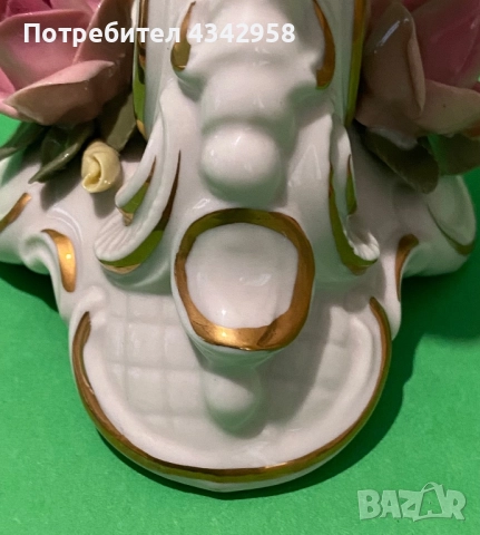 Dresden style.1935-1955г. Порцеланов свещник., снимка 10 - Антикварни и старинни предмети - 52468106