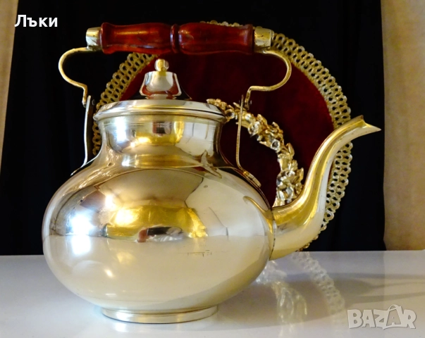 Викториански бронзов чайник,кана. , снимка 2 - Антикварни и старинни предмети - 52860485
