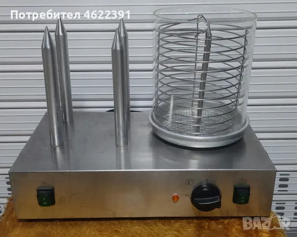 Машина за хотдог 4 шиша и стъклена вана професионална